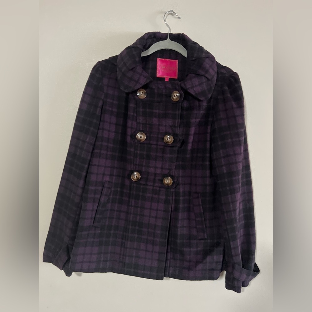 NWOT Pink Envelope Plaid Winter Coat